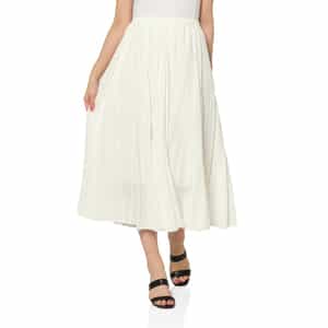 ウォッシャブル ドローストリング付きシアーチェック柄スカート