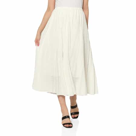 ウォッシャブル ドローストリング付きシアーチェック柄スカート