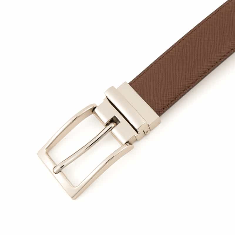 BARNEYS NEW YORK サフィアーノレザーベルト BROWN