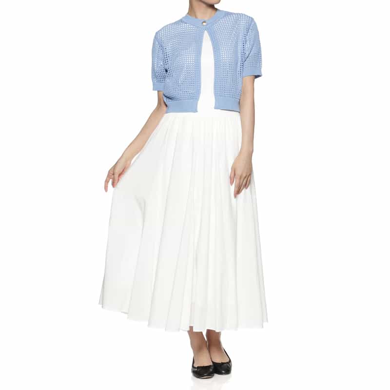 BARNEYS NEW YORK メッシュニットカーディガン LIGHT BLUE