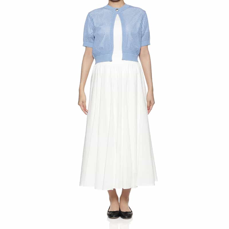 BARNEYS NEW YORK メッシュニットカーディガン LIGHT BLUE