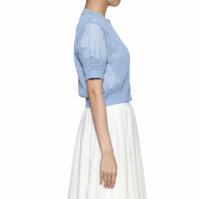 BARNEYS NEW YORK メッシュニットカーディガン LIGHT BLUE
