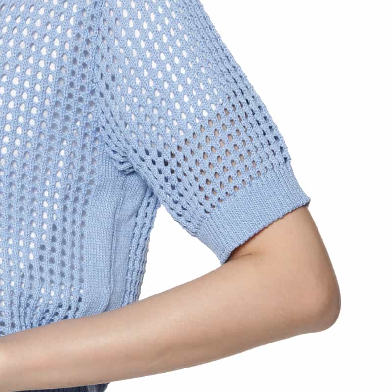 BARNEYS NEW YORK メッシュニットカーディガン LIGHT BLUE