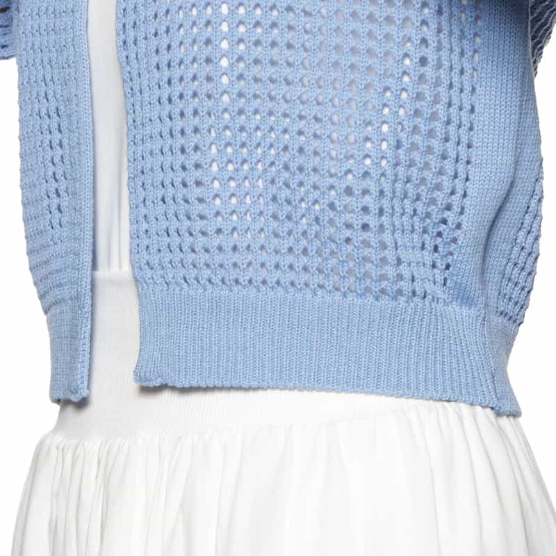 BARNEYS NEW YORK メッシュニットカーディガン LIGHT BLUE