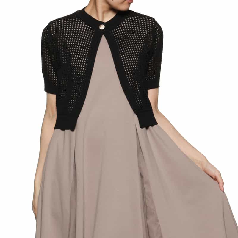 BARNEYS NEW YORK メッシュニットカーディガン BLACK