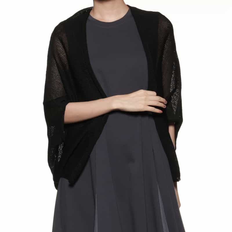 BARNEYS NEW YORK コットンニットトッパーカーディガン BLACK