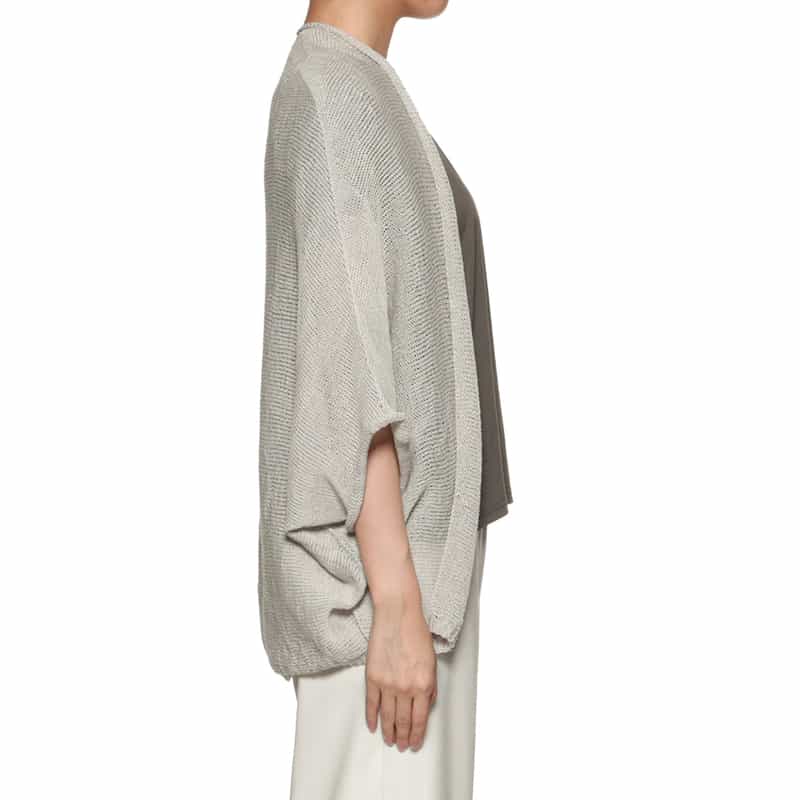 BARNEYS NEW YORK コットンニットトッパーカーディガン LIGHT GRAY
