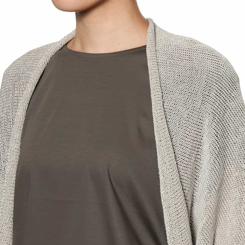 BARNEYS NEW YORK コットンニットトッパーカーディガン LIGHT GRAY