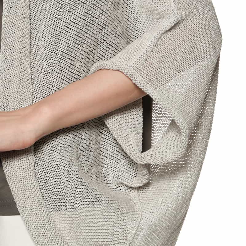 BARNEYS NEW YORK コットンニットトッパーカーディガン LIGHT GRAY