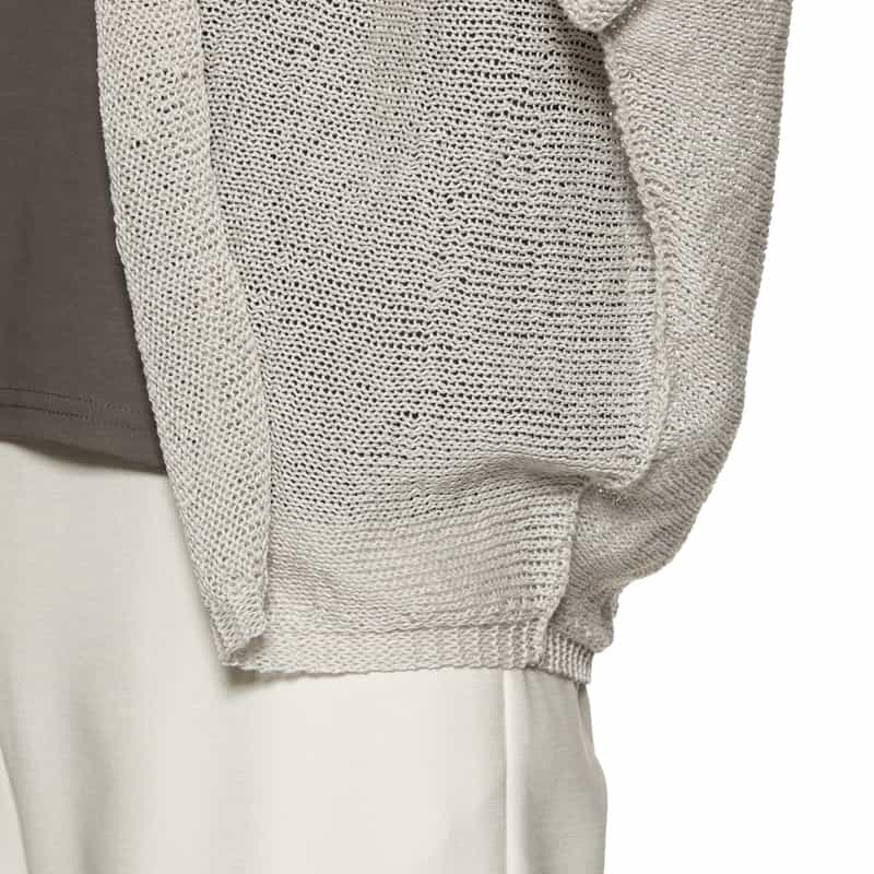 BARNEYS NEW YORK コットンニットトッパーカーディガン LIGHT GRAY