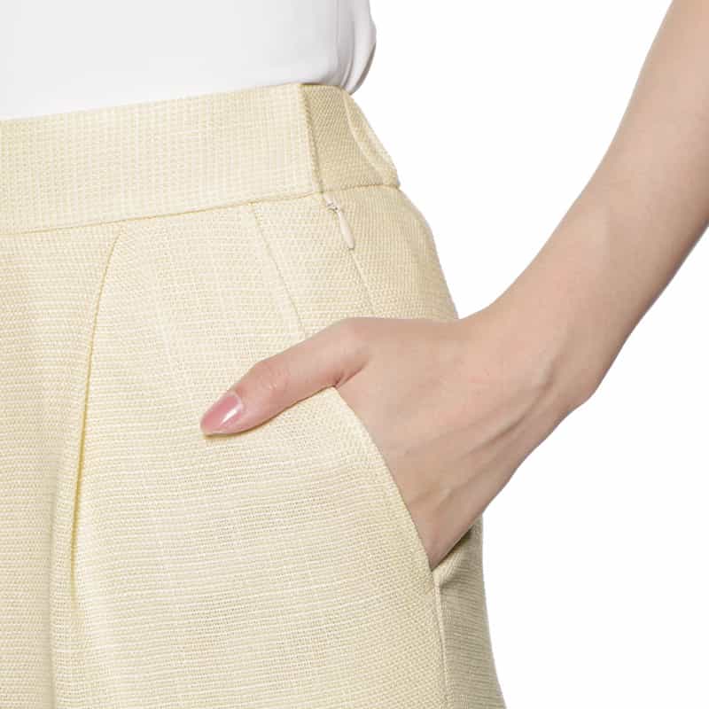 BARNEYS NEW YORK カラミツイード素材パンツ WHITE