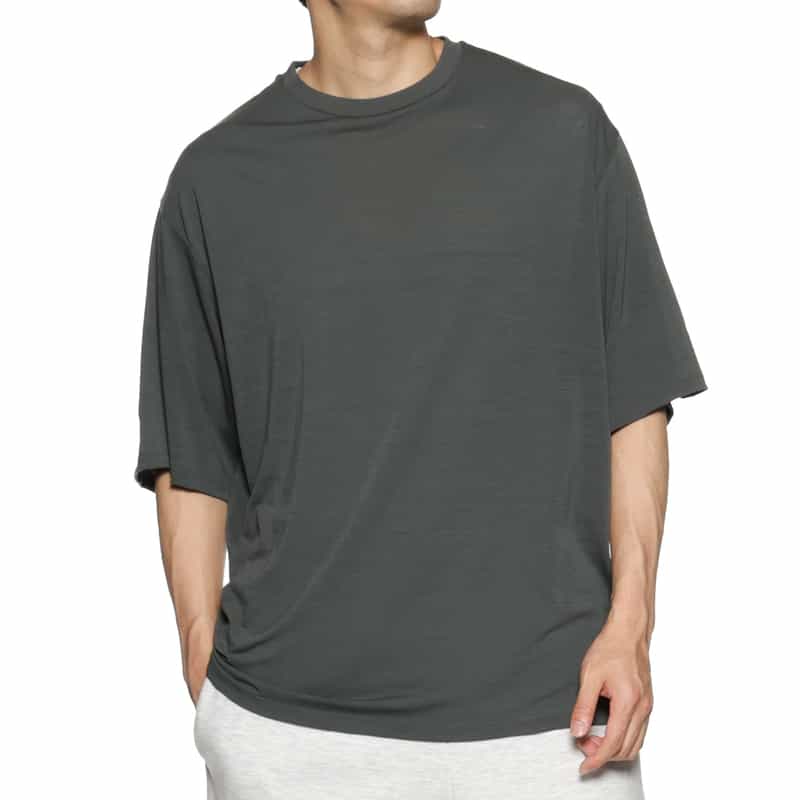 BARNEYS NEW YORK ウォッシャブル ウール素材Tシャツ GRAY