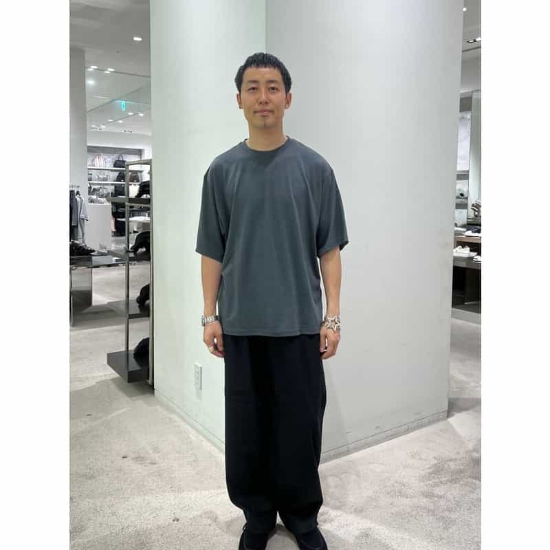 BARNEYS NEW YORK ウォッシャブル ウール素材Tシャツ GRAY