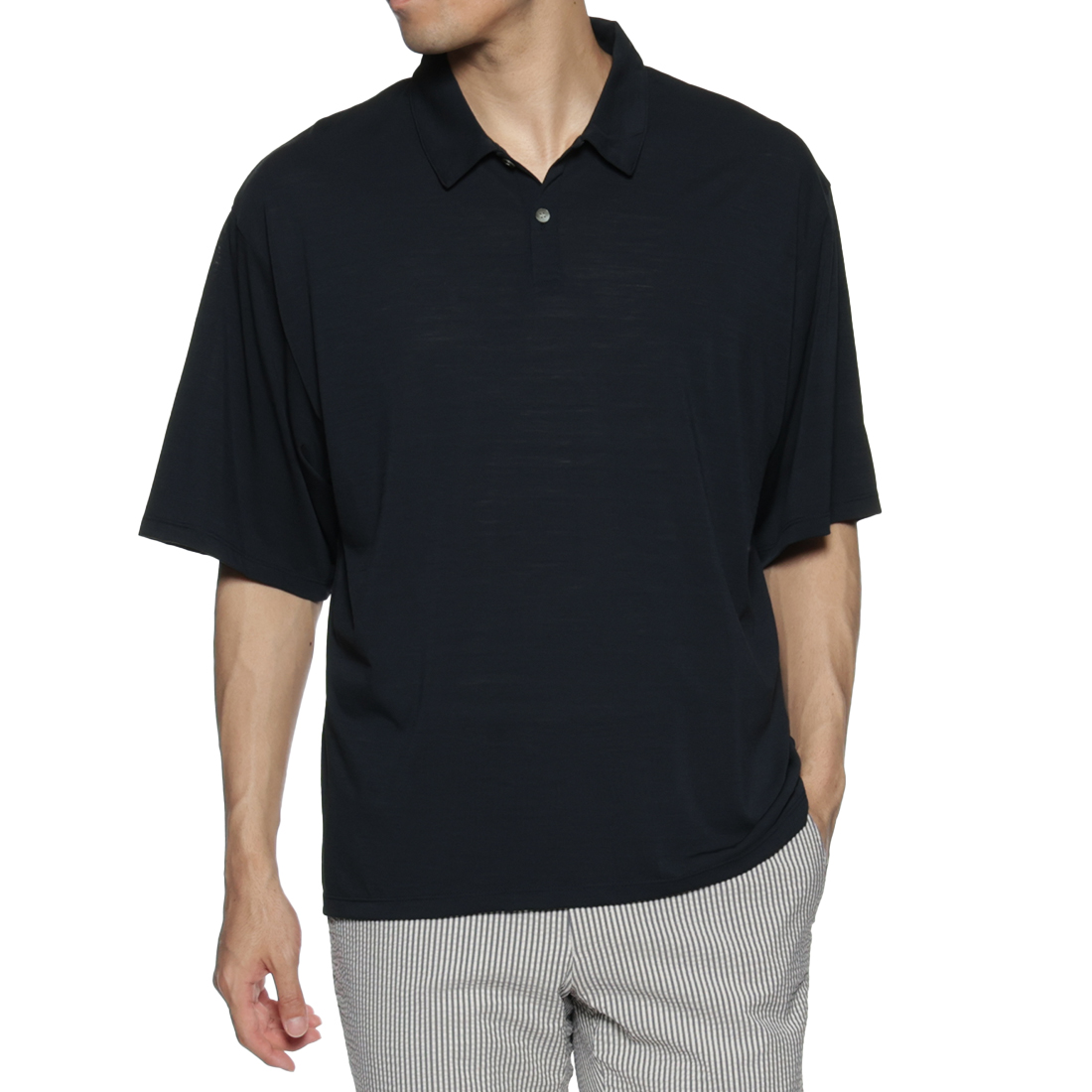 ウォッシャブル ウール素材ポロシャツ