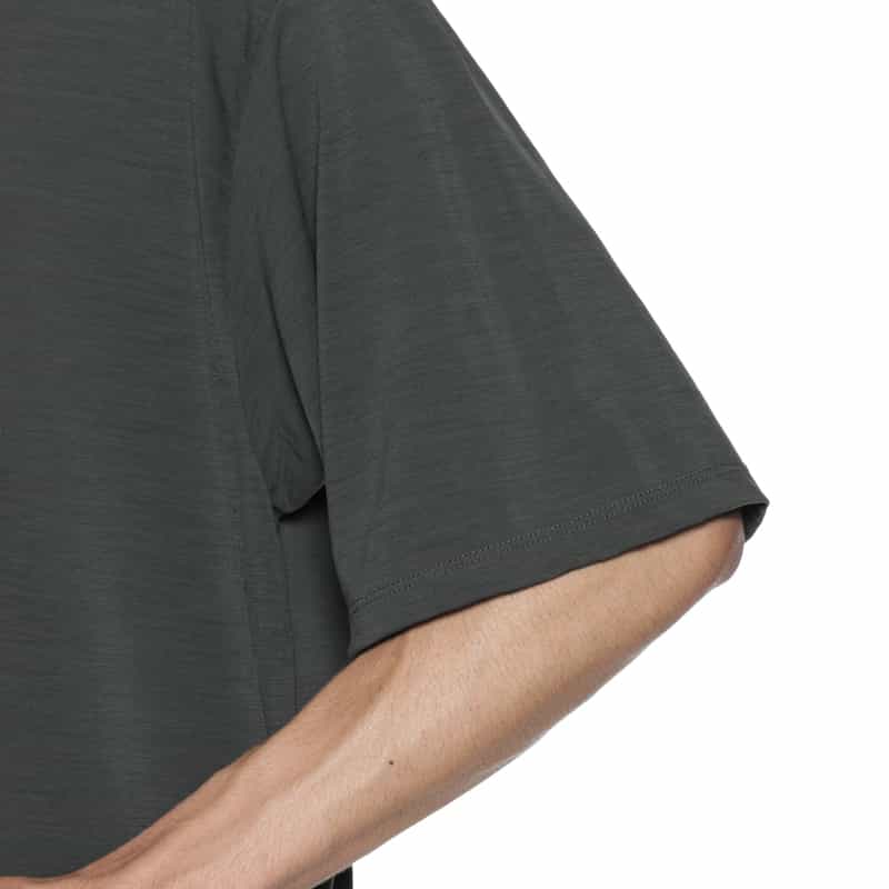 BARNEYS NEW YORK ウォッシャブル ウール素材ポロシャツ GRAY