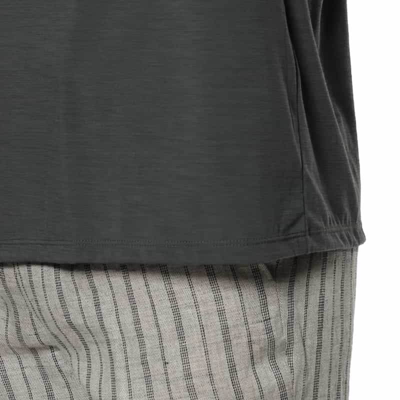 BARNEYS NEW YORK ウォッシャブル ウール素材ポロシャツ GRAY