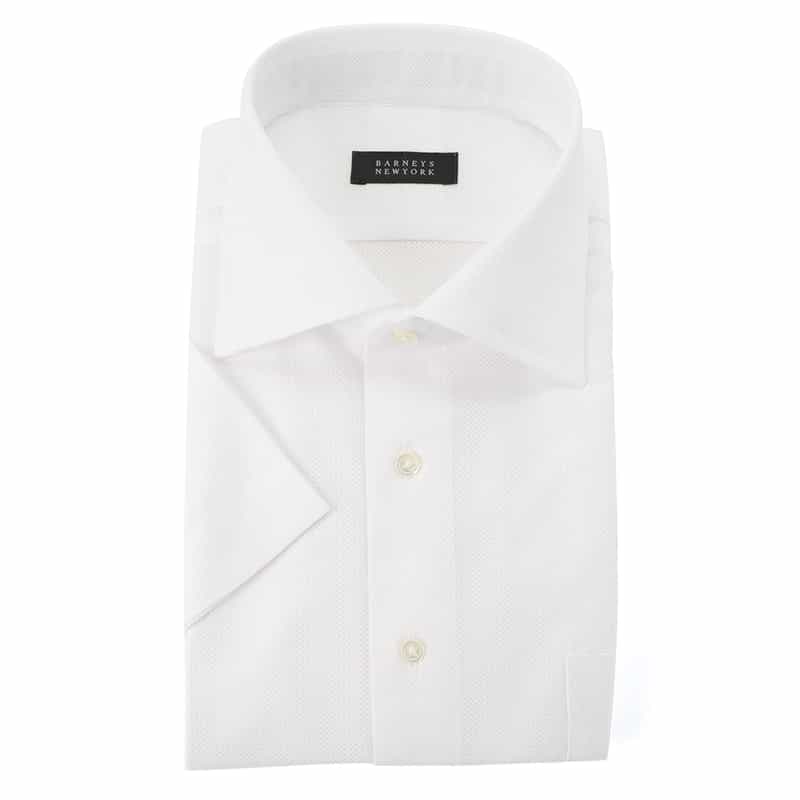 BARNEYS NEW YORK ポケット付半袖ドレスシャツ WHITE