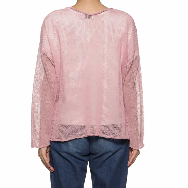 BARNEYS NEW YORK ウォッシャブル メッシュニットプルオーバー PINK