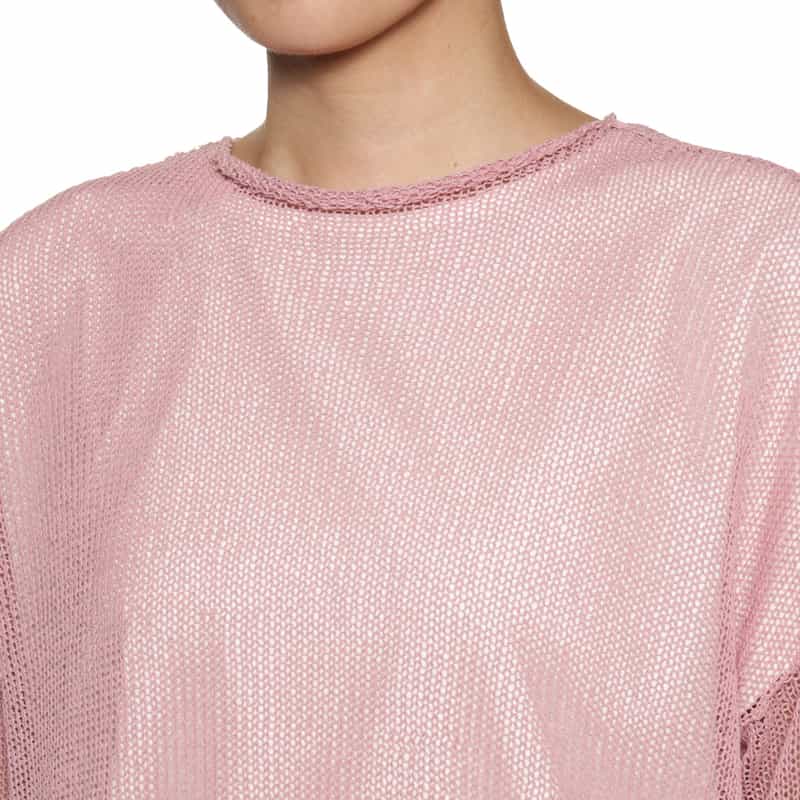 BARNEYS NEW YORK ウォッシャブル メッシュニットプルオーバー PINK