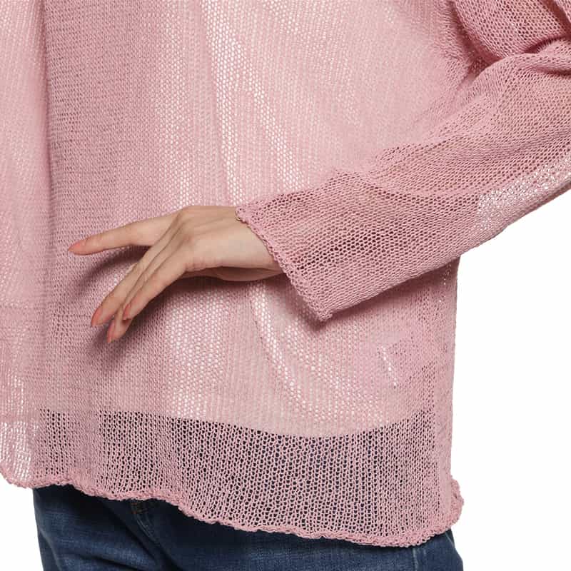 BARNEYS NEW YORK ウォッシャブル メッシュニットプルオーバー PINK