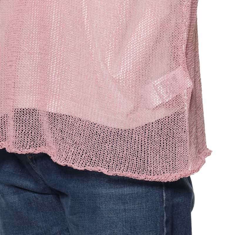 BARNEYS NEW YORK ウォッシャブル メッシュニットプルオーバー PINK