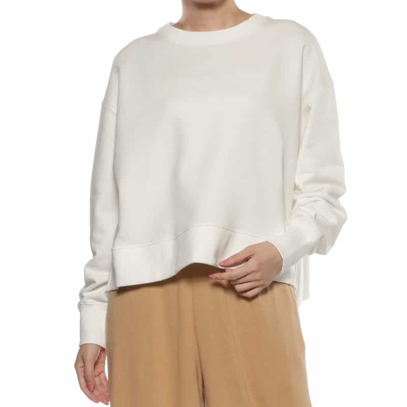 BARNEYS NEW YORK ウォッシャブル 裏毛クルーネックカットソー OFF WHITE