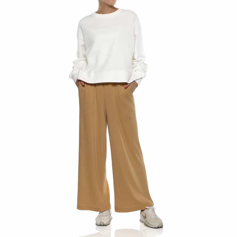 BARNEYS NEW YORK ウォッシャブル 裏毛クルーネックカットソー OFF WHITE