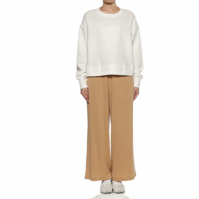 BARNEYS NEW YORK ウォッシャブル 裏毛クルーネックカットソー OFF WHITE