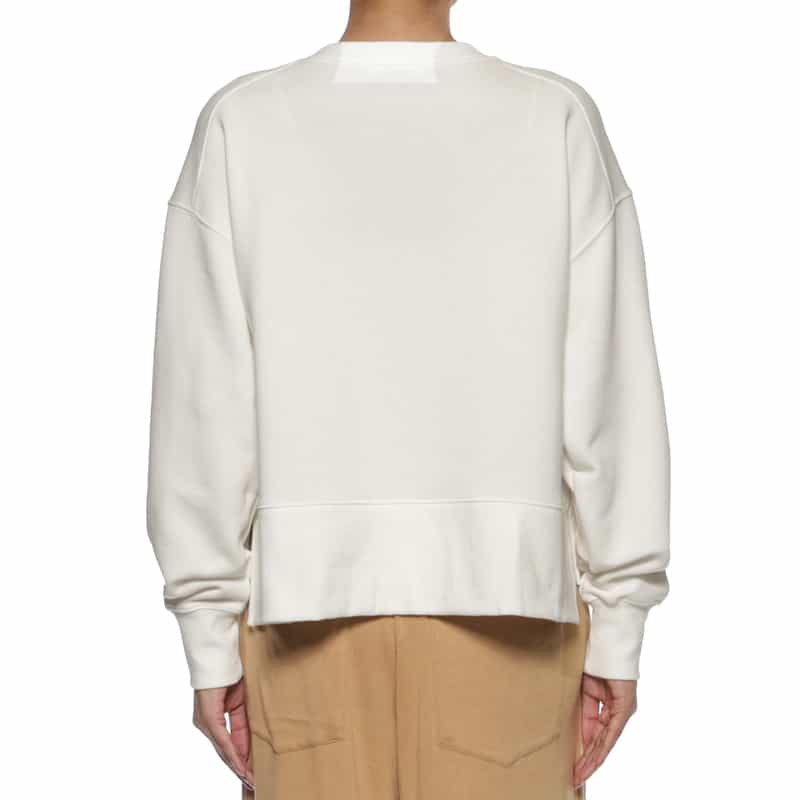 BARNEYS NEW YORK ウォッシャブル 裏毛クルーネックカットソー OFF WHITE