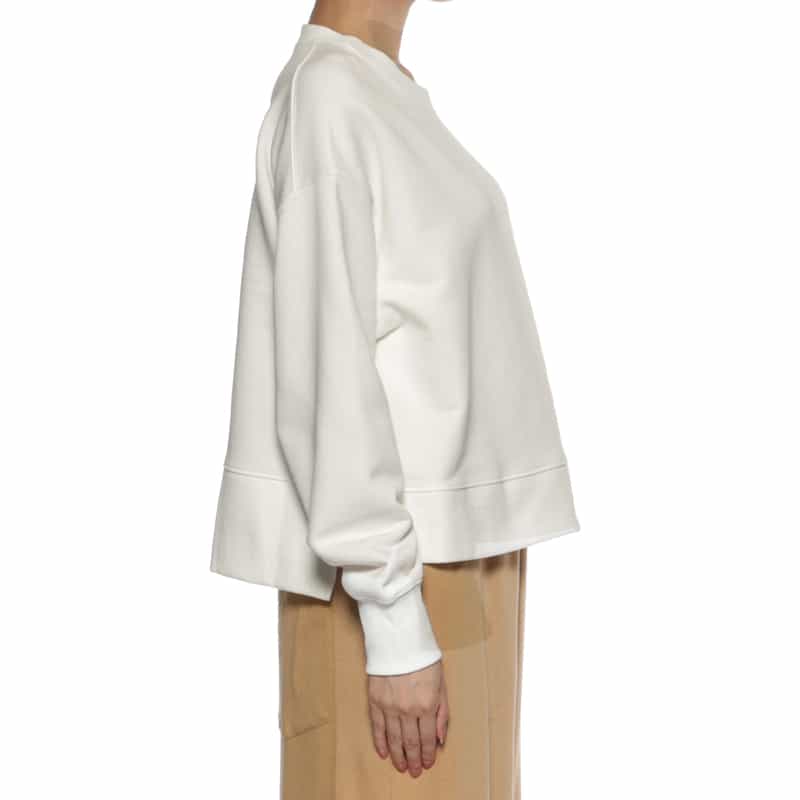 BARNEYS NEW YORK ウォッシャブル 裏毛クルーネックカットソー OFF WHITE