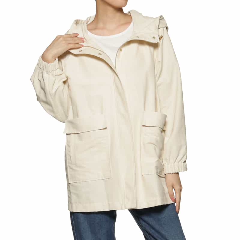 BARNEYS NEW YORK ウォッシャブル フード付きブルゾン IVORY