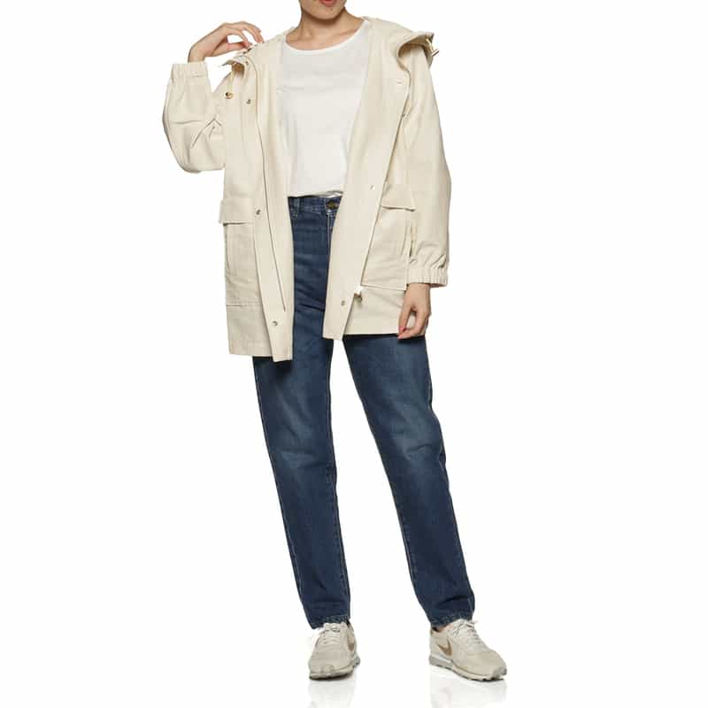 BARNEYS NEW YORK ウォッシャブル フード付きブルゾン IVORY