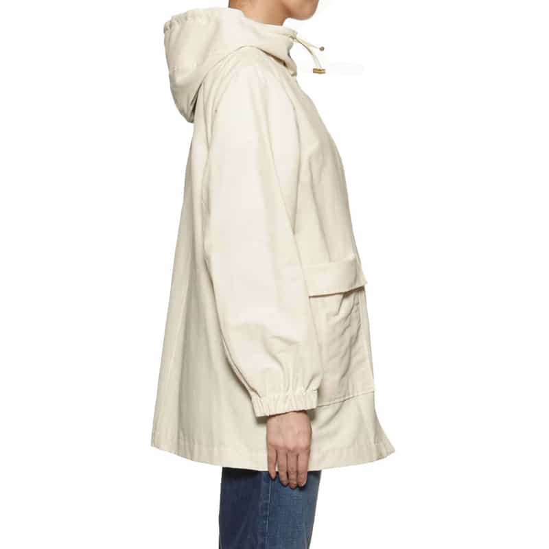 BARNEYS NEW YORK ウォッシャブル フード付きブルゾン IVORY