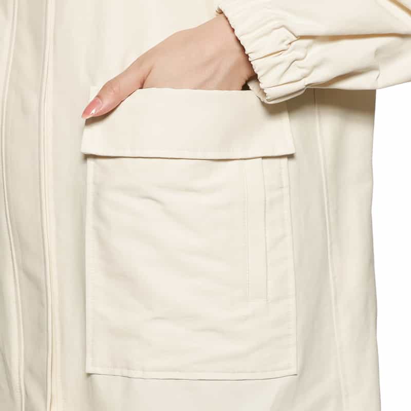 BARNEYS NEW YORK ウォッシャブル フード付きブルゾン IVORY