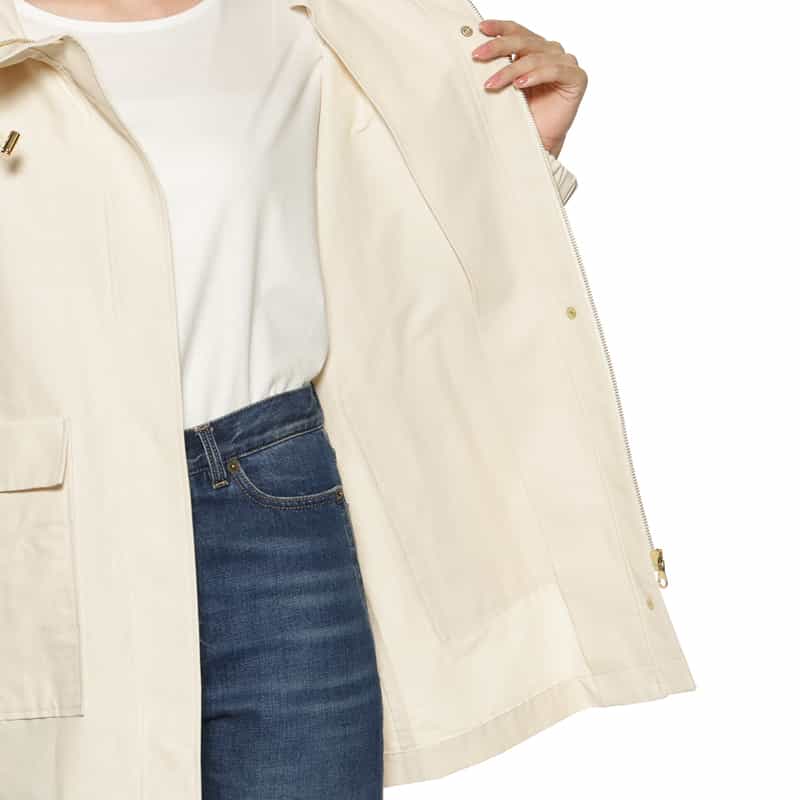 BARNEYS NEW YORK ウォッシャブル フード付きブルゾン IVORY