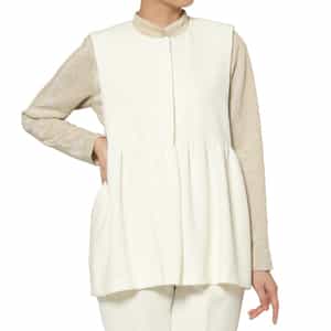 セットアップ ウォッシャブル ギャザーフレアジレ