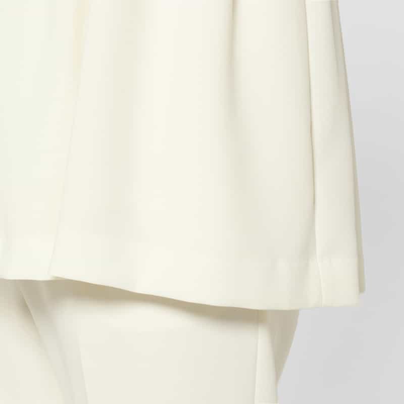 BARNEYS NEW YORK セットアップ ウォッシャブル ギャザーフレアジレ OFF WHITE