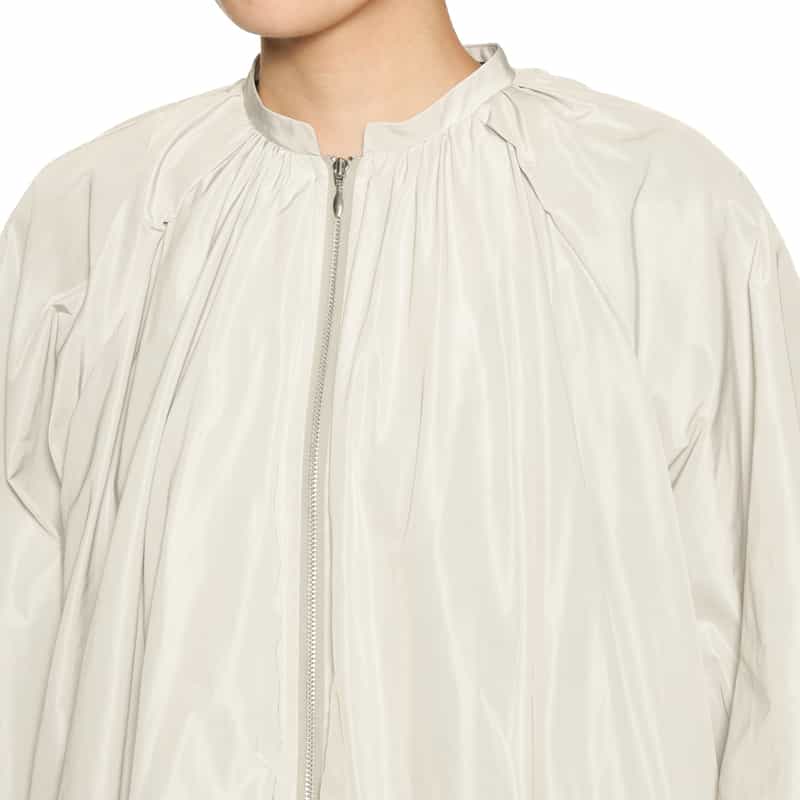 BARNEYS NEW YORK ウォッシャブル タフタ素材 バルーンシルエットブルゾン LIGHT GRAY