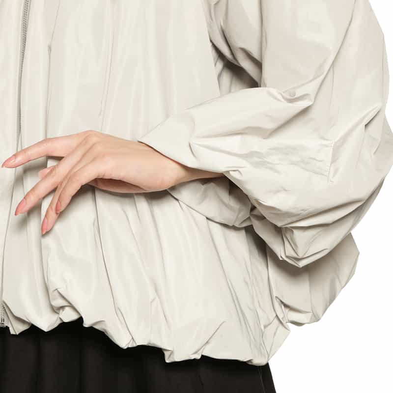 BARNEYS NEW YORK ウォッシャブル タフタ素材 バルーンシルエットブルゾン LIGHT GRAY