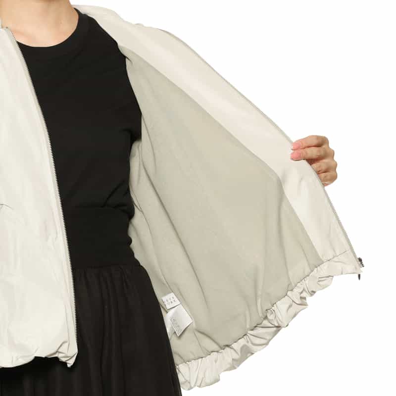 BARNEYS NEW YORK ウォッシャブル タフタ素材 バルーンシルエットブルゾン LIGHT GRAY