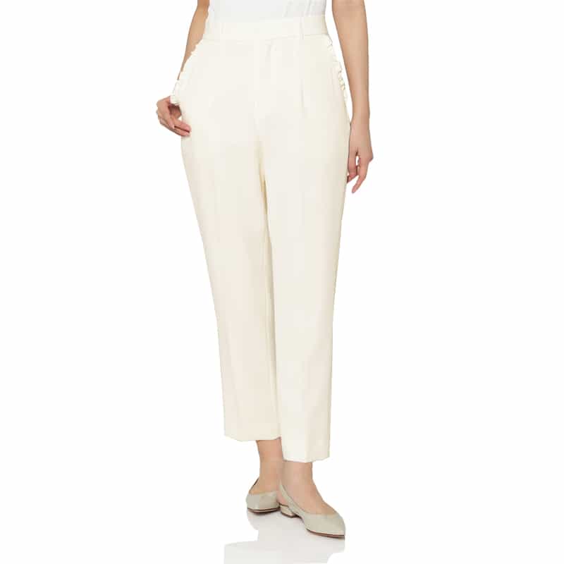 セットアップ ウォッシャブル フリルポケットデザイン スリムテーパードパンツ