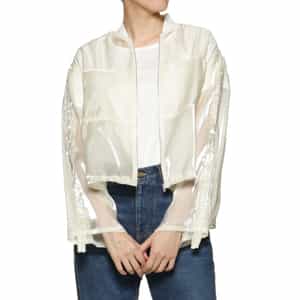 シアー素材ショートブルゾン