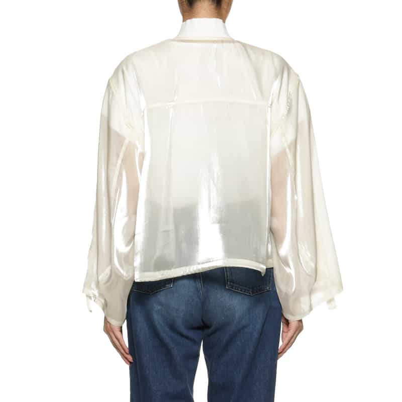 BARNEYS NEW YORK シアー素材ショートブルゾン WHITE