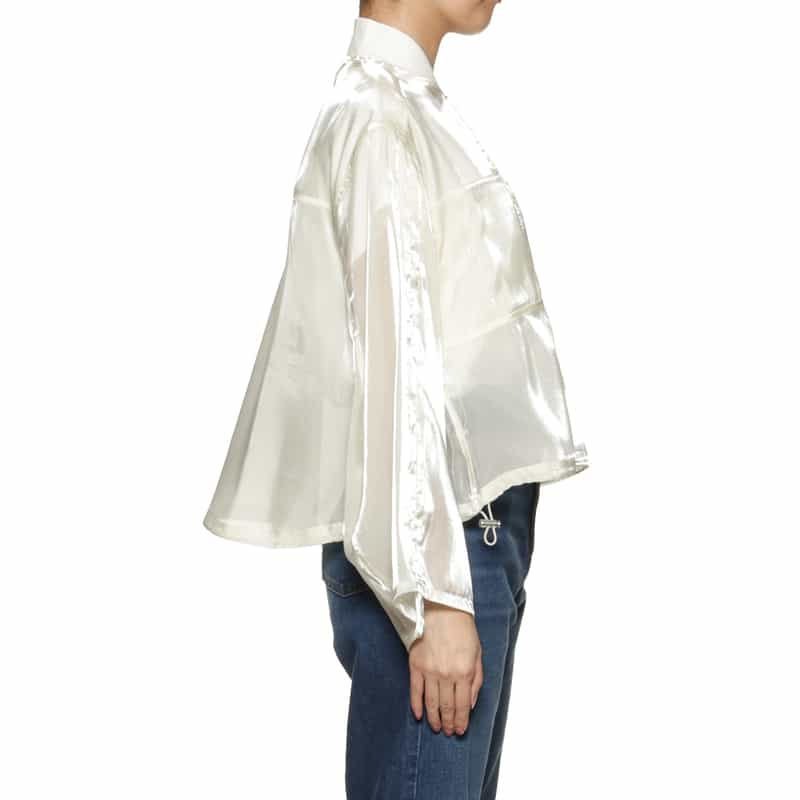 BARNEYS NEW YORK シアー素材ショートブルゾン WHITE