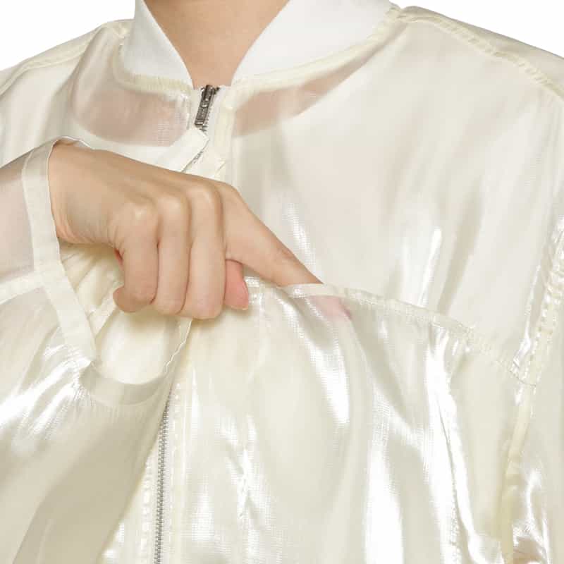 BARNEYS NEW YORK シアー素材ショートブルゾン WHITE