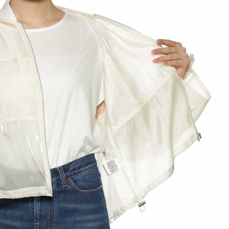 BARNEYS NEW YORK シアー素材ショートブルゾン WHITE