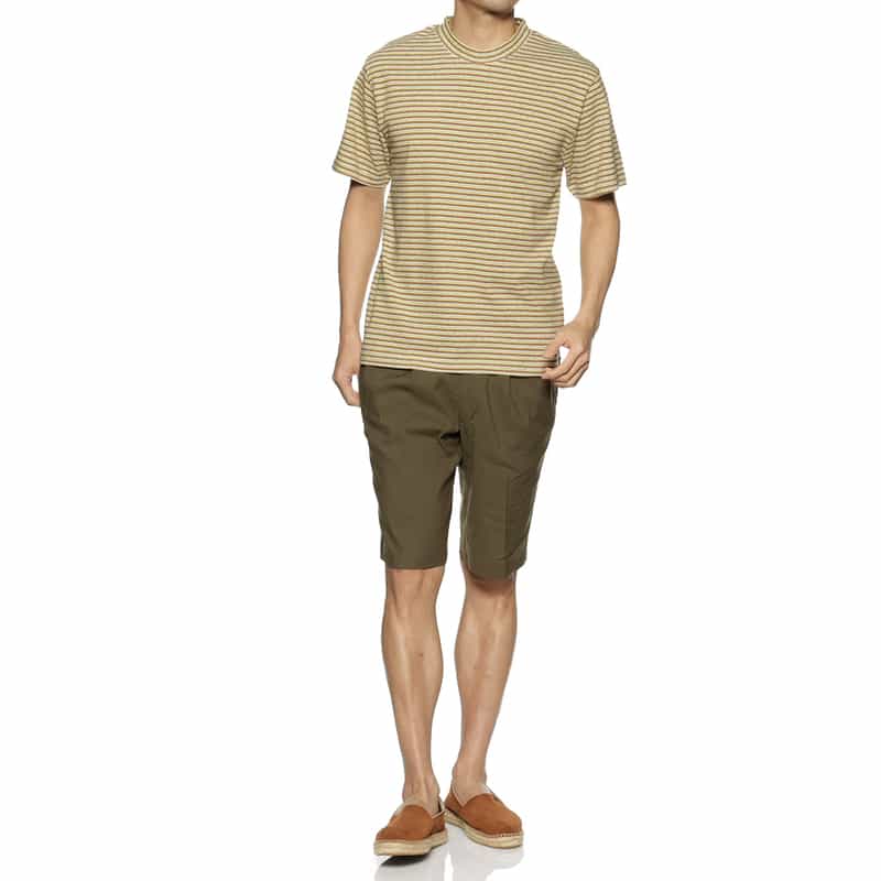 BARNEYS NEW YORK マルチボーダー柄Tシャツ YELLOW