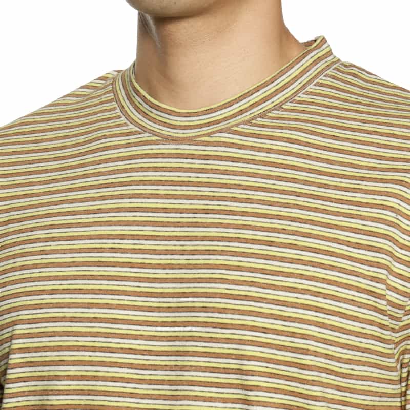 BARNEYS NEW YORK マルチボーダー柄Tシャツ YELLOW