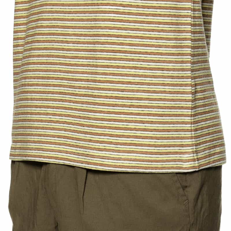 BARNEYS NEW YORK マルチボーダー柄Tシャツ YELLOW