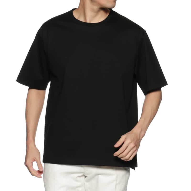 BARNEYS NEW YORK ヘビージャージー素材オーバーサイズTシャツ BLACK